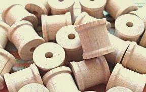 Miniature Wooden Spools  - Set of 15
