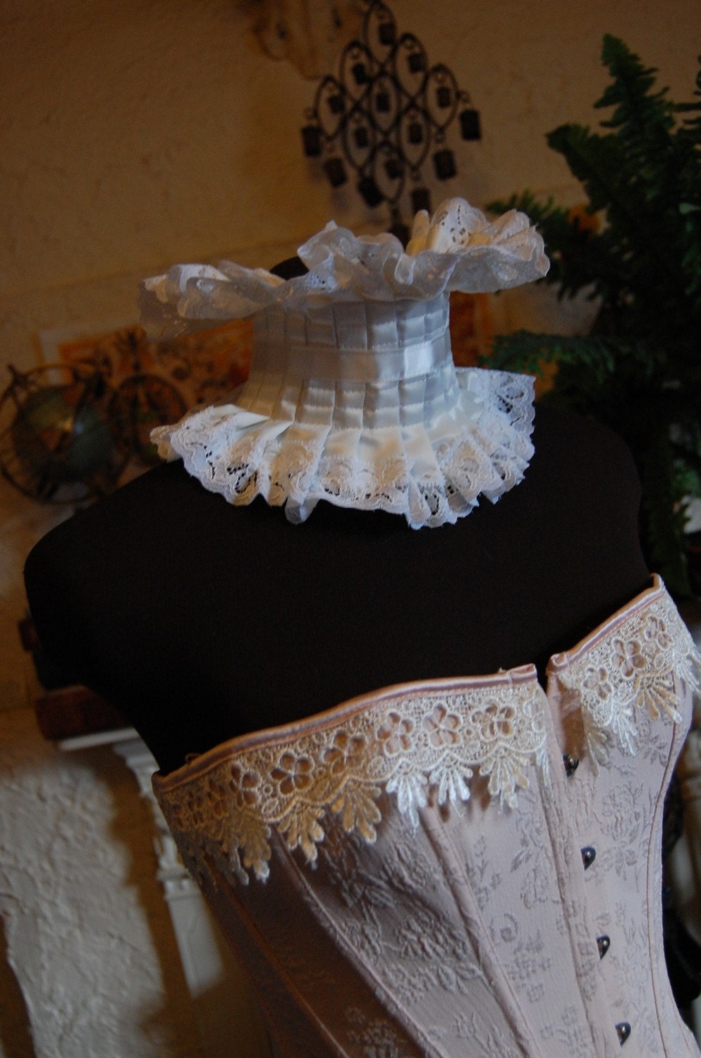 Wedding Bridal Collar Choker Ivory Neo Victorian Steampunk SHE SAID DESTROY by Lovechild Boudoir English Eccentric Couture