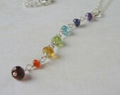 Rainbow Chakra Necklace - Garnet, Carnelian, Citrine, Peridot, Apatite, Iolite, Amethyst