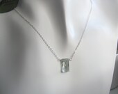 Green Amethyst Solitaire Choker in Sterling Silver - Juliette Necklace