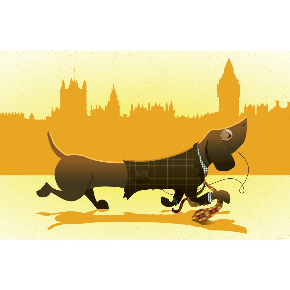 Daschund in London Print