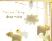 Musical Baby Mobile COUNTING SHEEP (artist choice colors) - Handmade Wool Felt Mobile for Baby Crib, Playroom or Modern Nursery decor