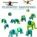Musical ELEPHANT CARNIVAL Baby Mobile (Artist Choice Colors) -  for Modern Nursery, Baby Crib, Playroom (listing for one)