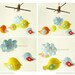 Musical Baby Mobile BIRD PARADE with Artist Choice Colors (now embroidered on both sides) - for Modern Nursery, Baby Crib or Playroom decor