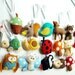 Set of 5 WOODLAND ANIMALS Party Favors, Reusable Cupcake Toppers for Birthday, Baby Shower, Autumn Party,  Fall Weddings - with Gift Tags