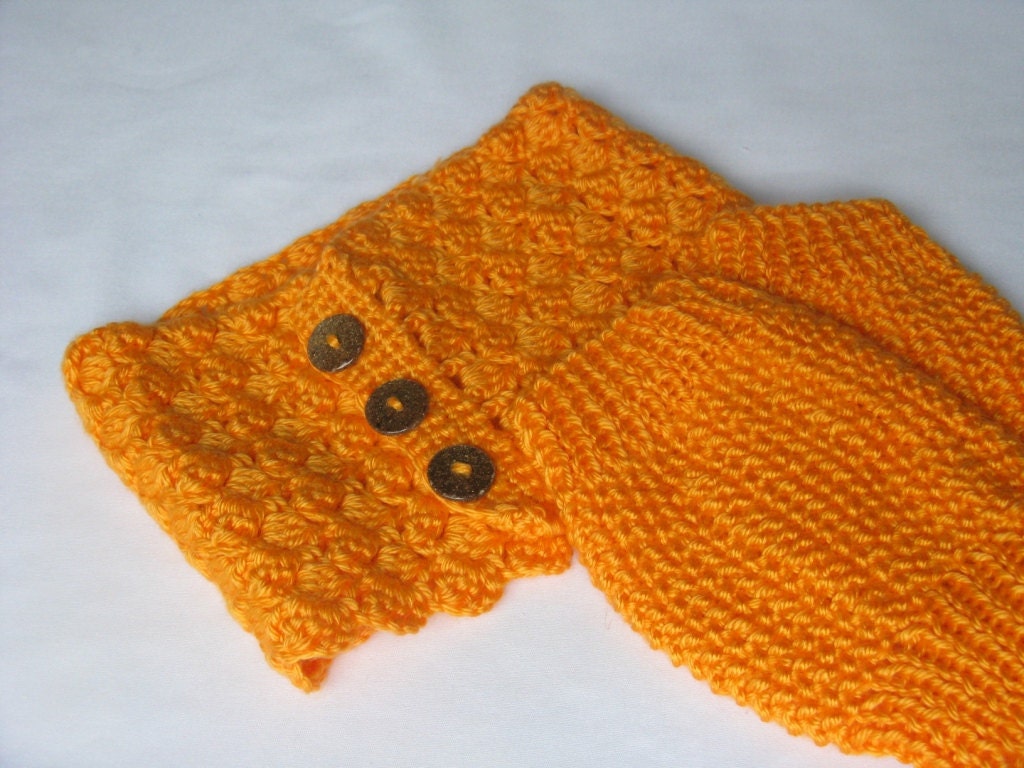 Crochet Wrist warmer & Knit Neck warmer Set