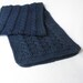 Crochet Cable Scarf Pattern - Navy Blue - Unisex