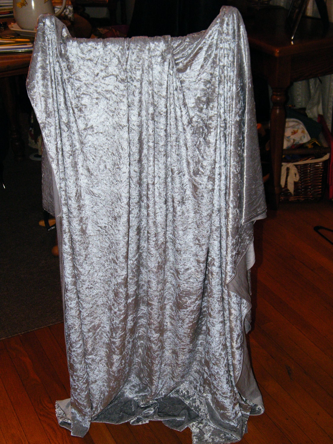 Silver Velvet Fabric