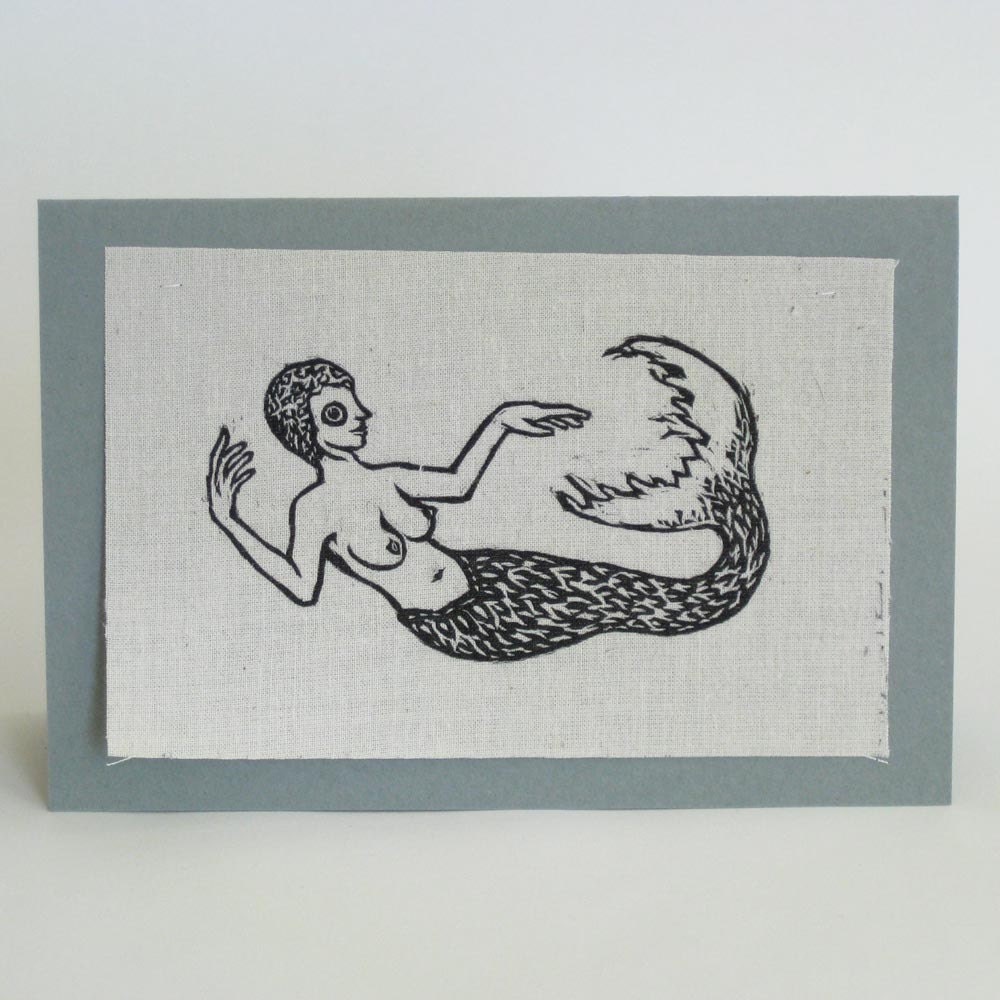 Mermaid Woodcut Patch