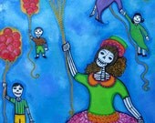 Day of the Dead Ascension of the innocents 44x22inches, hand-stretched canvas original painting