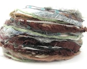 Creative Yarn Variety Pack, Hibernation, 30metres cut lengths, ice white stone grey earth brown, fancy textured wool - SixSkeins