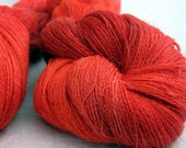 Flaming Lace - hand-dyed alpaca/merino laceweight yarn - 600yds