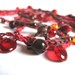 Crochet jewelry, beaded crocheted cotton yarn necklace or wrap bracelet, cherry red chestnut brown golden amber