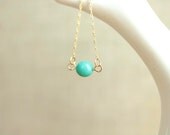 mint bead necklace on 14kt gold fill necklace aqua for spring fashion gift for mom