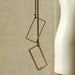 RESERVED geometric rectangle necklace with raw brass pendants on a long chain, geometric jewelry