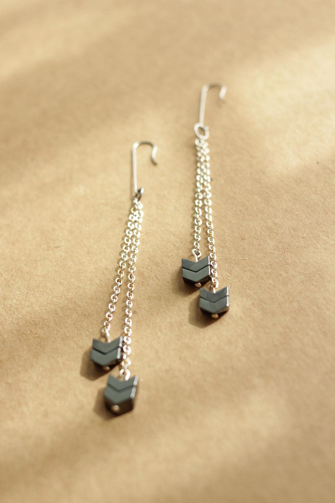 chevron earrings arrow geometric design minimalist jewelry
