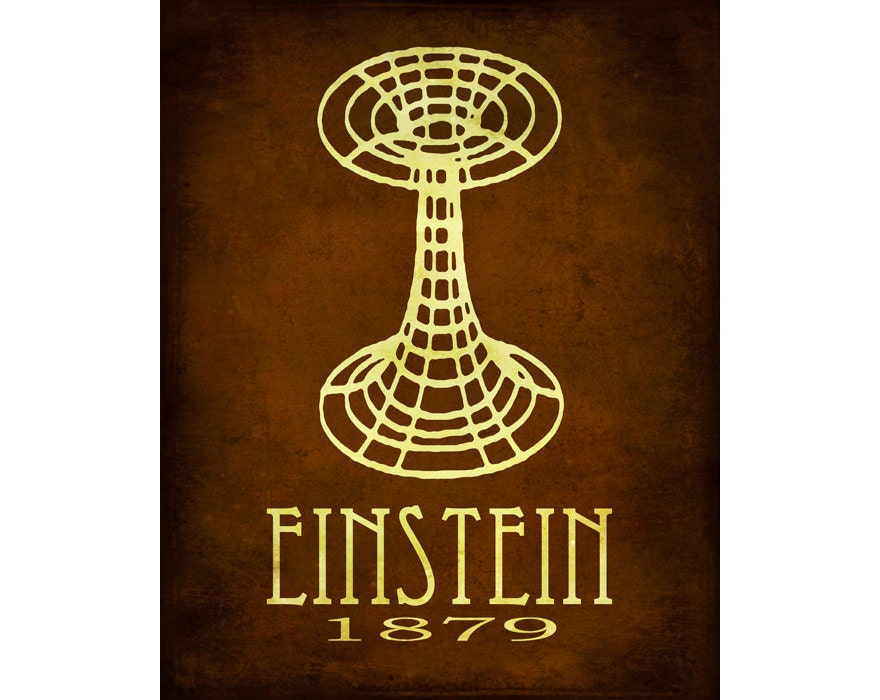 11x14 Steampunk Science Art Print Albert Einstein Relativity Physics Geek Chic Diagram Decor Nerd Scientific Rock Star Scientist Poster