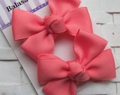 Boutique Coral Hair Bow Pair