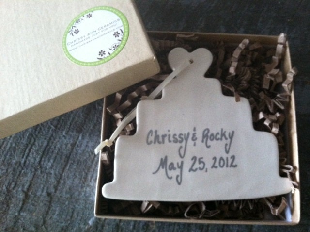 Wedding Gift a Wedding Cake Favor or Ornament Personalized
