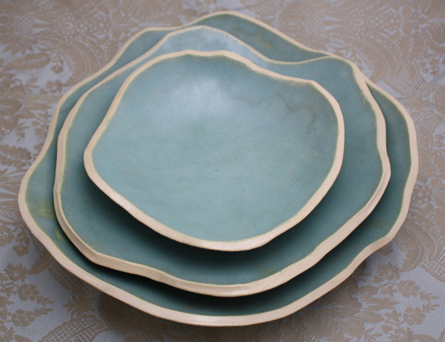 Nesting Bowls Sculptural Petal Plates Set Made to Order