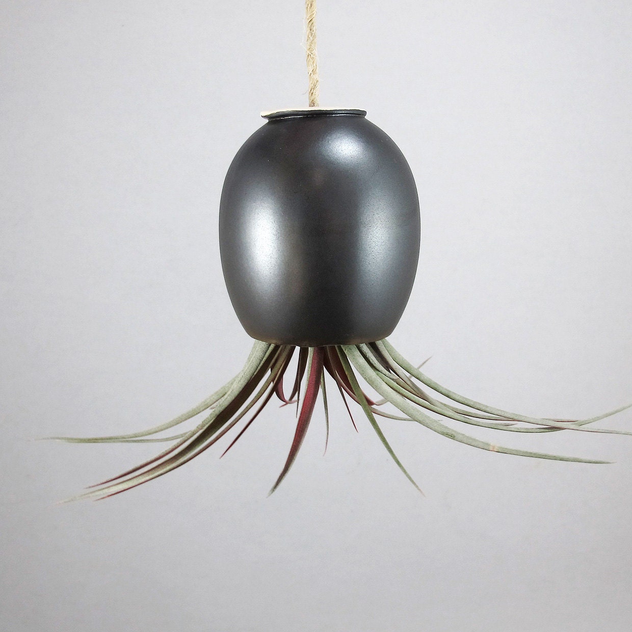 Gunmetal Hanging Ceramic Air Planter