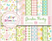 Garden Party digital papers for scrapbooking, cards, photographers, commercial use included Il_170x135