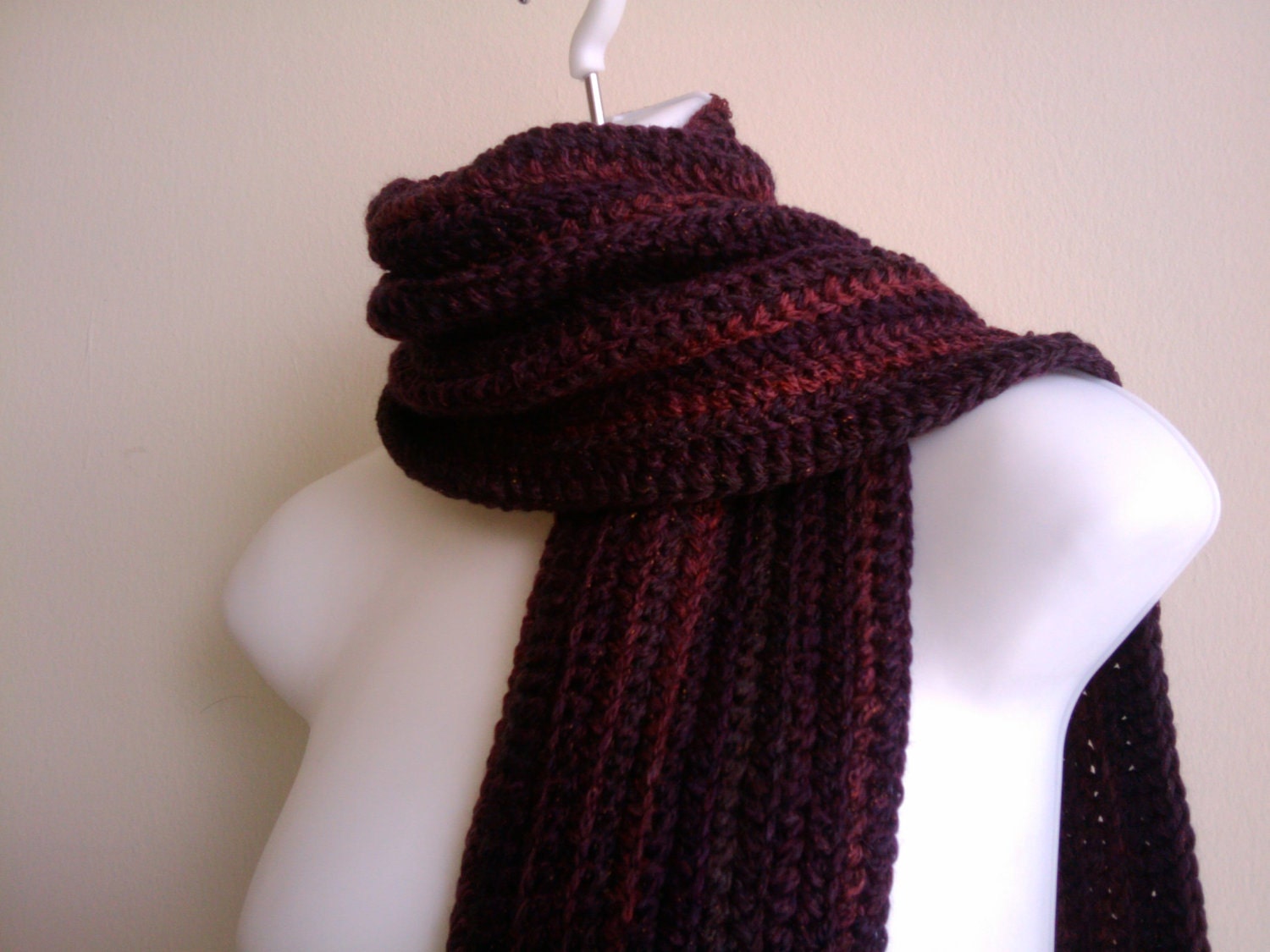 Thick Eggplant Purple Scarf Aubergine Unisex DREW