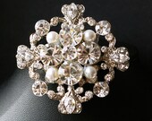 Vintage Style Bridal Wedding Brooch, Art Deco Style Rhinestone Brooch, Wedding Bridal Sash Brooch, Bridal Accessories, BIANCA