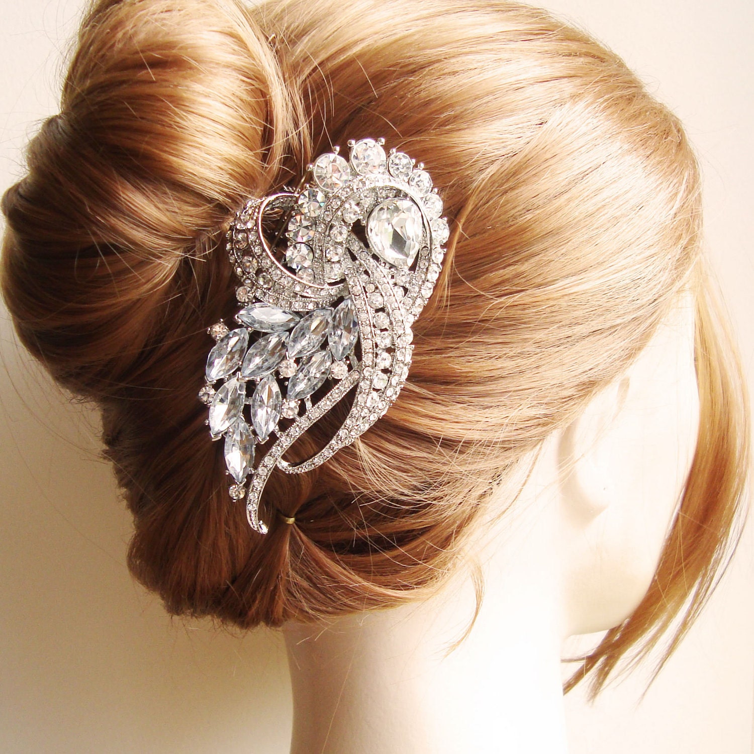Vintage Style Wedding Bridal Hair Comb, Rhinestone Bridal Headpiece, Art Deco Style Hair Comb, Wedding Bridal Hair Accessories, BRIDGETTE
