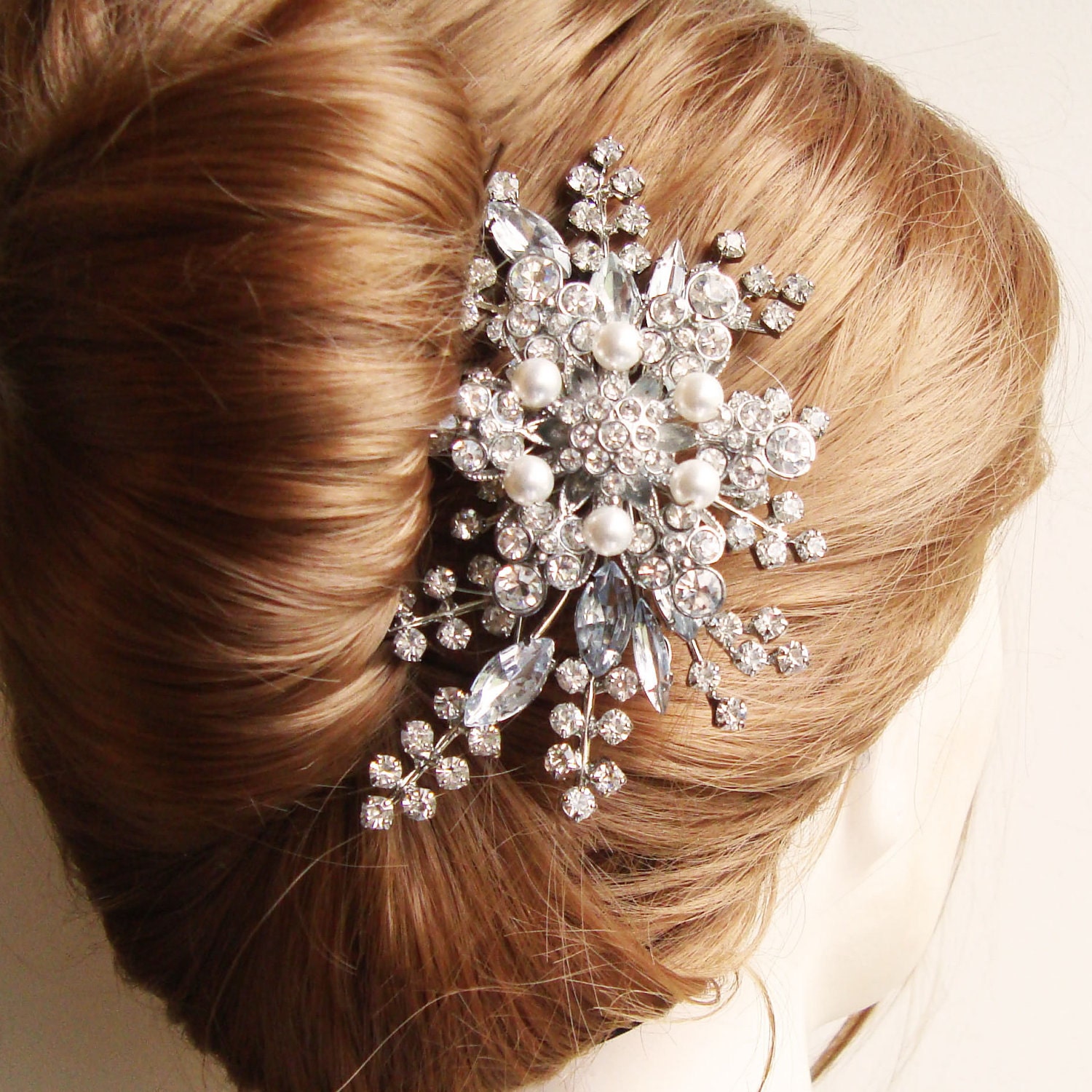 Rhinestone Hair Comb, Bridal Hair Comb, French Twist Comb, Wedding Hair Accessories, Tiara Bridal Comb, STARGAZER II