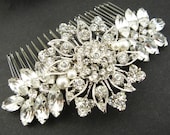 Vintage Style Bridal Hair Comb, Wedding Hair Comb, Wedding Hair Accessories, Bridal Hairpiece, Art Deco Hair Comb, ADELE