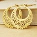 Bohemia: Golden Brass Vintage Style Filigree Hoop Earrings, Lacy Filigree Hoops, FREE WORLDWIDE SHIPPING