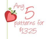 Crochet PDF Pattern SET of 5 - Choose any 5 Patterns from my shop
