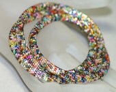Aberash ... Bead Crochet Rope . Necklace . Bracelet . Metallic . Colorful . Intricate . Bold . Industrial Chic . Multi Color . Versatile