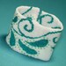 Paisley ... Peyote Cuff . Wide Bracelet . Frosty White . Teal . Turquoise . Lime Green . Bright . Swirly Vine . Leafy . Whimsical . Flirty