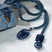 Forever in Blue Jeans - Luxurious Bead Crochet Lariat with Artisan Lampwork Beads (3351)