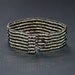 Pinstripes ... Peyote Bracelet . Stainless Steel . Silver . Metallic . Narrow Stripes . Man or Woman . Shiny . Slinky . Modern