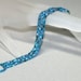 Teal ... Peyote Bracelet . Narrow . Shiny . Shades of Blue . Aqua . Turquoise . Green . Oceanic . Simple . Modern . Elegant . Chic