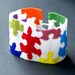 Multicolor Puzzle ... Peyote Cuff . Beadwoven Bracelet . Jigsaw Puzzle . Wide . Colorful . Multicolor . Rainbow . Autism Awareness