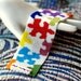 Multicolor Puzzle ... Peyote Cuff . Beadwoven Bracelet . Jigsaw Puzzle . Wide . Colorful . Multicolor . Rainbow . Autism Awareness