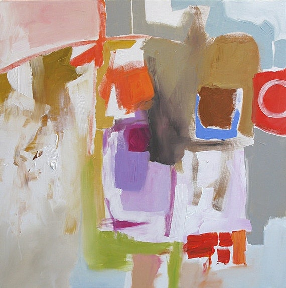 RESERVED for Claudette - Original Abstract Painting Modern Expressionist Art Acrylic on Canvas Full Moon by Linda Monfort