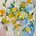 Original Flower Painting Abstract Art Impressionist Landscape Floral Garden Surreal Roses yellow blue 24x24 Linda Monfort