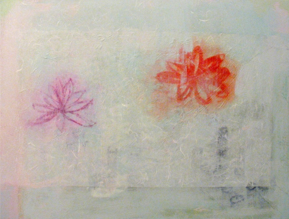 Original Painting Abstract Large Mixed Media Art by Aisyah Ang 30x40 with Cert