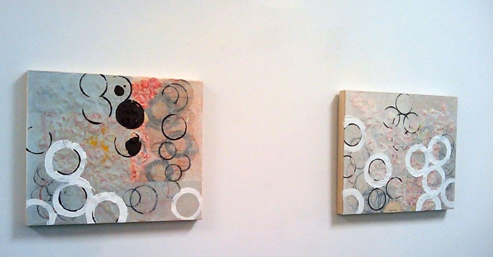 Original Paintings Abstract Mixed Media Art by Aisyah Ang Diptych with Cert