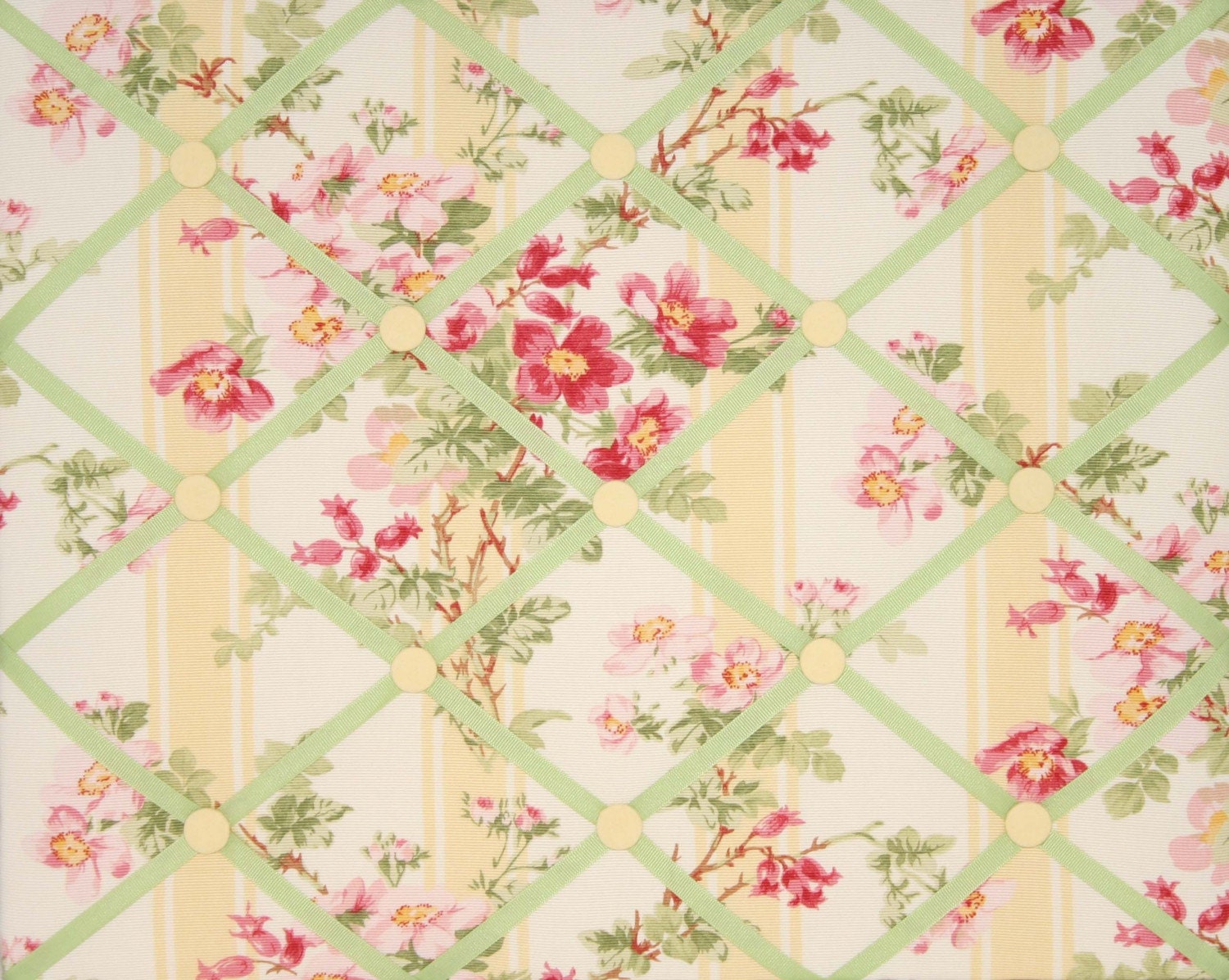 French Memo Board with Ralph Lauren Floral Stripe