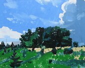 Guard, Small Original Landscape Painting on Masonite