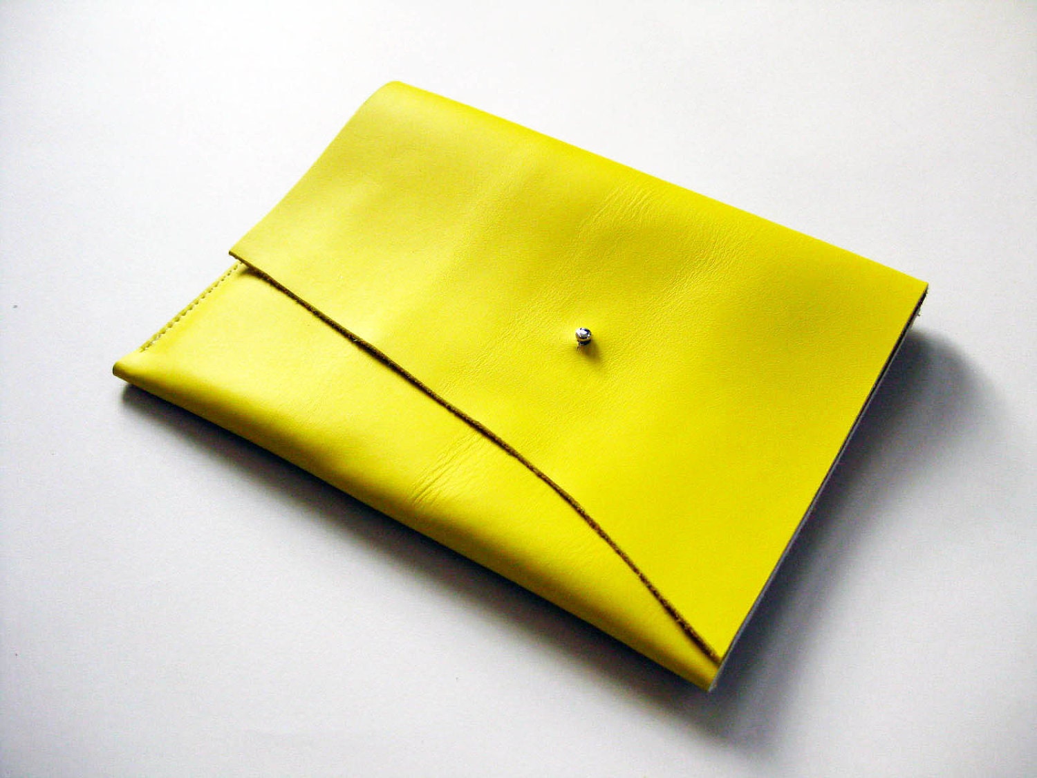 iPad case - Lemon yellow leather