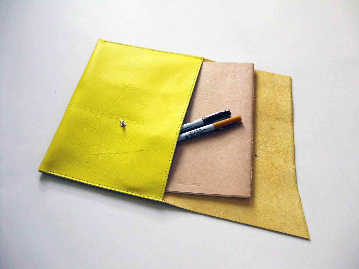 iPad case - Lemon yellow leather