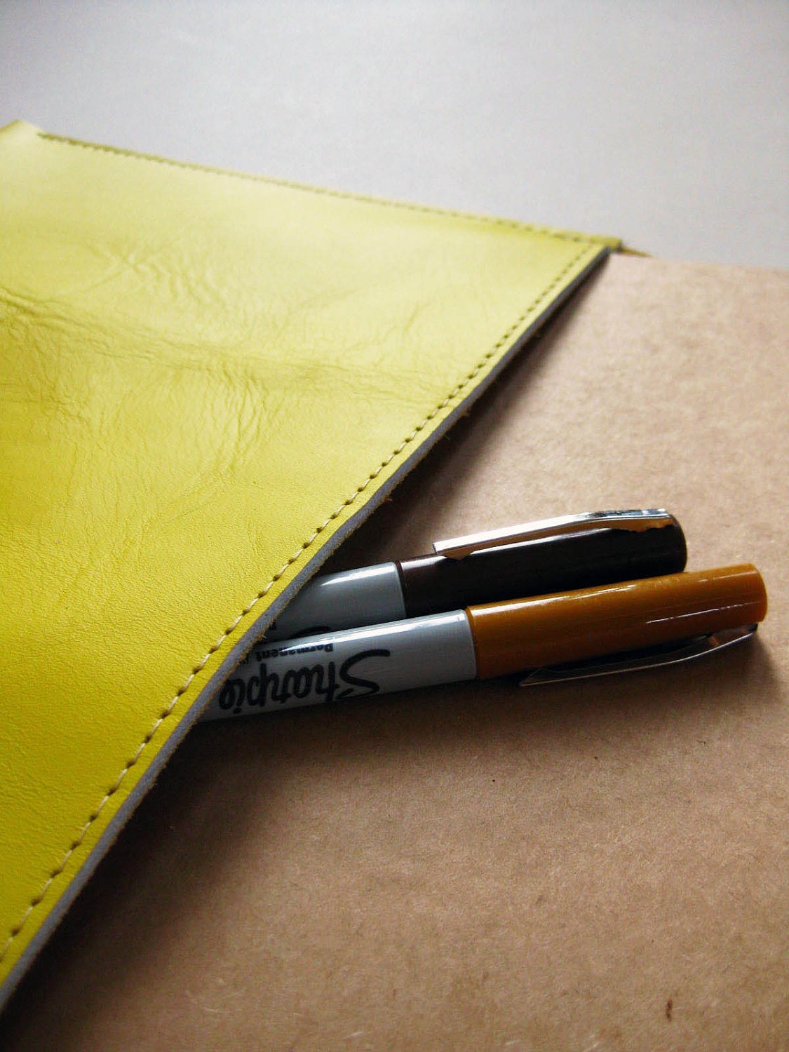iPad case - Lemon yellow leather