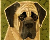 ON SALE 25% OFF English Mastiff Dog Art by John W. Golden - Print 8 in x 10 in